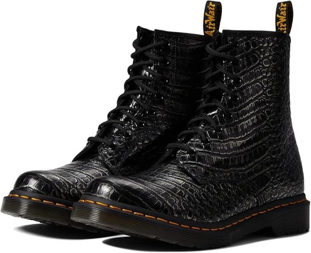 NEW Dr. Martens 1460 Wild Croc Women’s Boots Black Size 7 R27249029